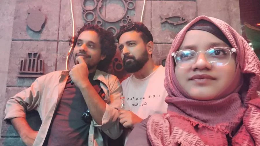 Candid group selfie